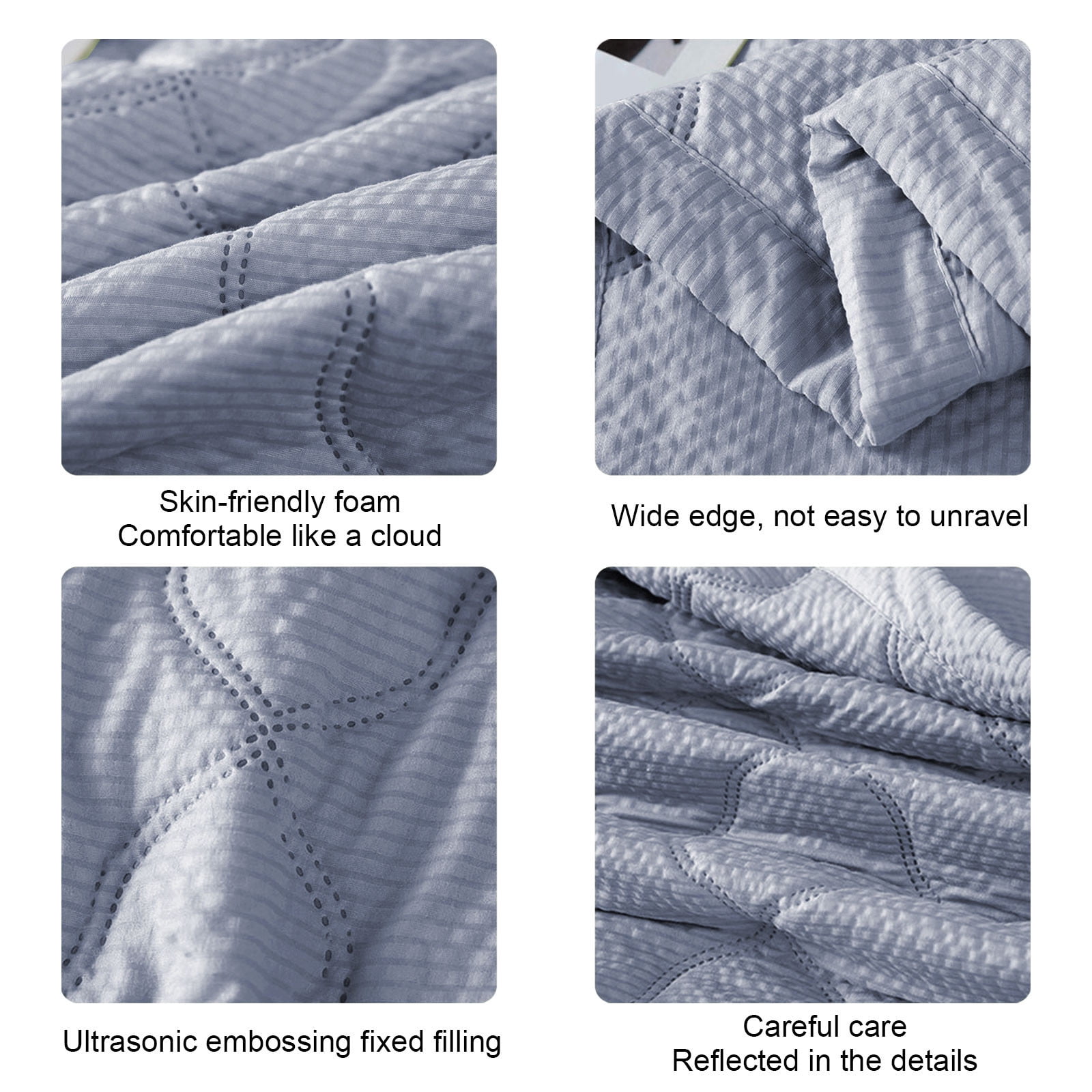 Hiroekza Quilts For Full Bed, Full Size Quilt, Ultra Soft Cotton Quilt for Spring Summer, Washable Solid Color Quilt for Home Dormitory
