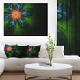 thumbnail image 1 of Fleur Fractale Verte Foncée en Noir - Impression sur Toile Florale, 1 of 3