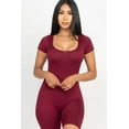 thumbnail image 3 of Short Sleeve Bodycon Romper with Scoop Neck, 3 of 11