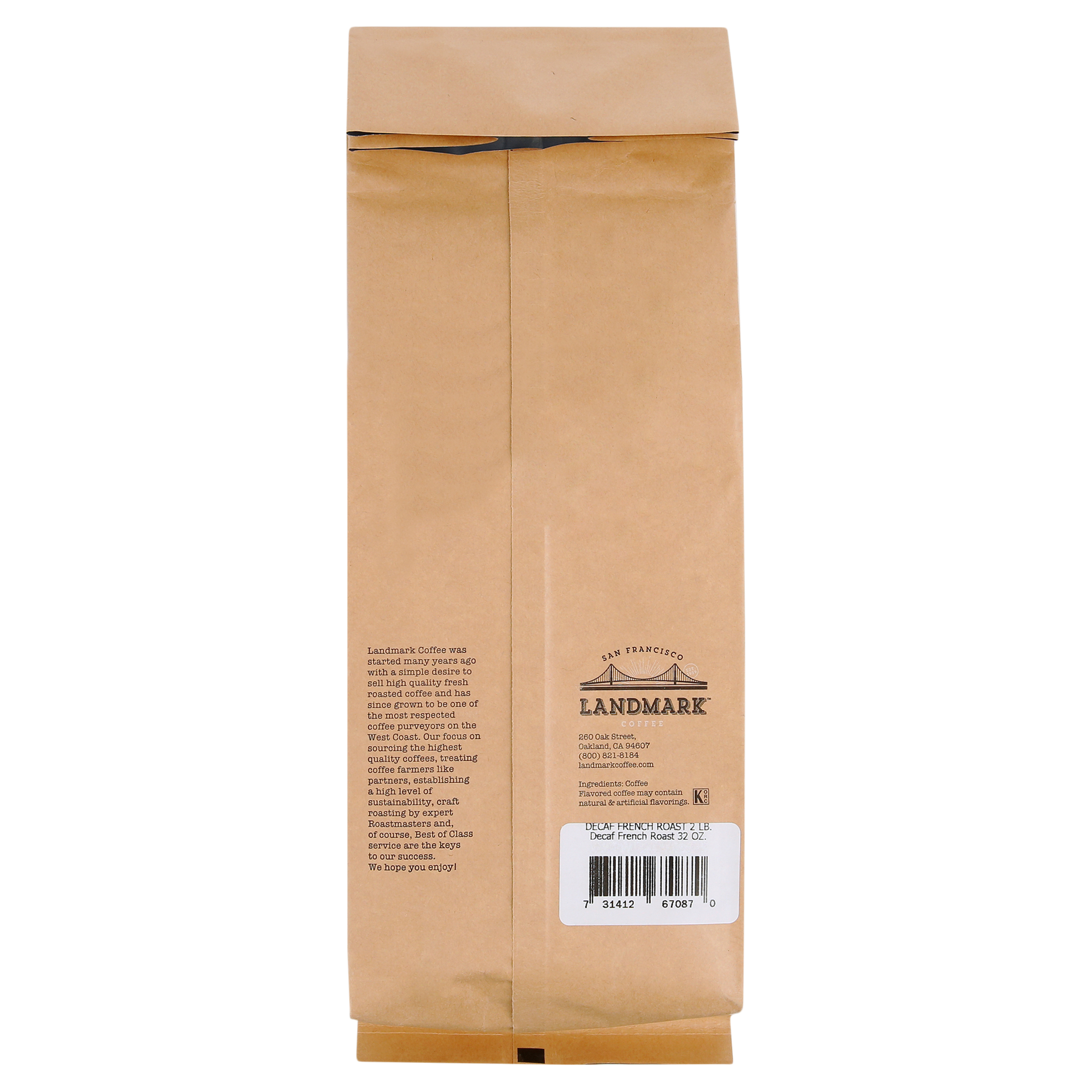 Land Mark Coffee Beans Decaf French Roast, 32.0 OZ - image 2 of 6