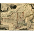 thumbnail image 2 of Vintage Maps 31x26 Black Ornate Wood Framed with Double Matting Museum Art Print Titled - Railroad steam boat and stage route map of New England New York and Canada 1850, 2 of 4