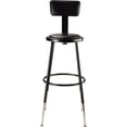 thumbnail image 2 of 25"-33" Height Adjustable Heavy Duty Vinyl Padded Steel Stool with Backrest - Black, 2 of 6