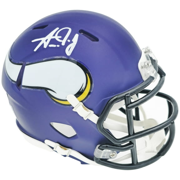 Aaron Jones Autographed Minnesota Vikings Purple Speed Mini Helmet Beckett BAS Witness 228815