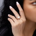 thumbnail image 4 of Angara Japanese Akoya Cultured Pearl Collar Ring with Diamonds in 14K Rose Gold for Women | June Birthstone Jewelry for Her, 4 of 8