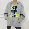 thumbnail image 2 of Chaqueta con capucha Punk suelta con cremallera y estampado de Halloween para mujer, abrigo, sudaderas con capucha, abrigo Pompotops qwe15487, 2 of 8
