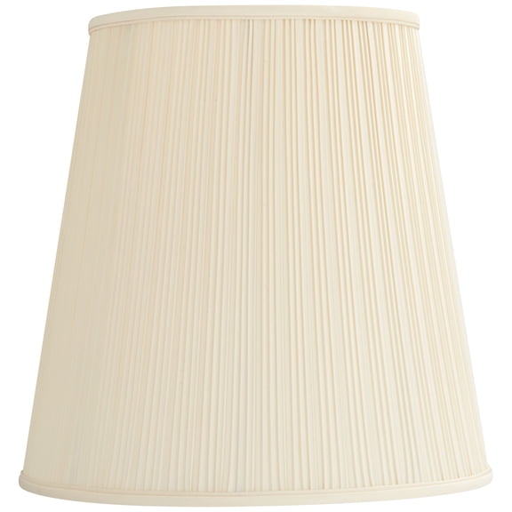 Springcrest Creme Mushroom Pleat Large Lamp Shade 12" Top x 18" Bottom x 18" Slant x 17.75" High (Spider) Replacement with Harp and Finial