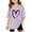 Light Purple, variant on LRen Girls Short Sleeve Shirts Size 10 Girls Letter Print Round Neck Short Sleeve Cotton Tops Kids Casual Soft Oversized Summer Vacation Tops