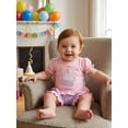 thumbnail image 3 of Kids Girls Birthday Outfit, Short Sleeve Crew Neck Embroidery Cupcake T-shirt with Striped Shorts Summer Outfit, 3 of 9
