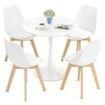 thumbnail image 1 of Gymax Ensemble de Salle à Manger Moderne 5 Pcs Table Ronde 4 Chaises pour Petite Cuisine, 1 of 7