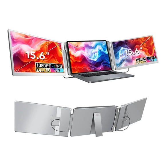 Mr. Gadgets Doble Monitor Portatil Para Laptop 15.6 S10 Full Hd 1080p, Ips, Plug & Play, 178°, On The Desk, Compatible Con Windows, Mac Os, Linux