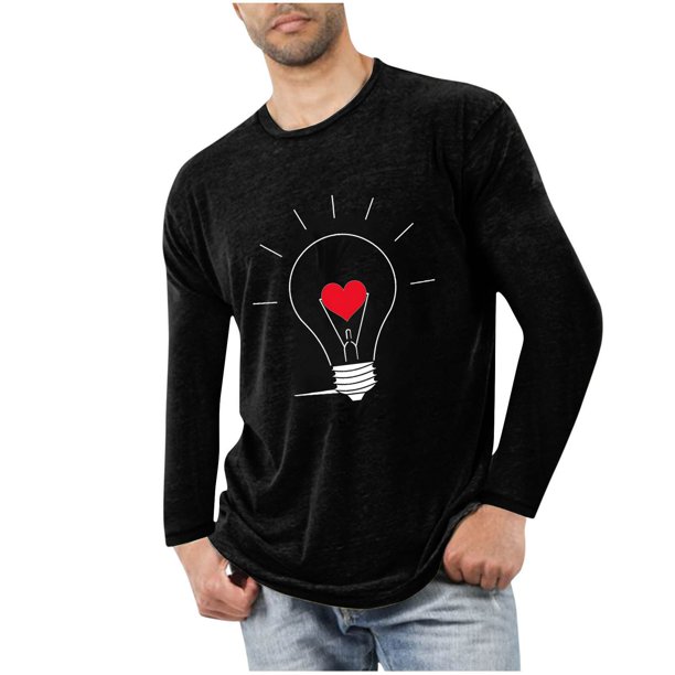 Blusas y camisas de manga larga con cuello redondo para hombre, deportivas, fitness, hogar, pijamas estampados, camiseta de manga larga con cuello redondo, blusa de poliéster para hombre