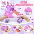 Hozzen Kids Roller Skates for Girls, 4 Sizes Adjustable LED Light Up