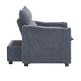 thumbnail image 5 of Convertible Sofa Bed, 3-In-1 Multi-Functional Velvet Sleeper Couch Pull-Out Bed, 47" Loveseat Chaise Lounge with Adjustable Backrest, Living Room, Small Space (Gray), 5 of 10