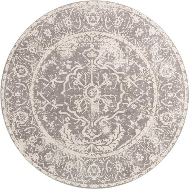 Unique Loom 3138015 8 x 8 ft. Athens New Classical Round Rug, Gray