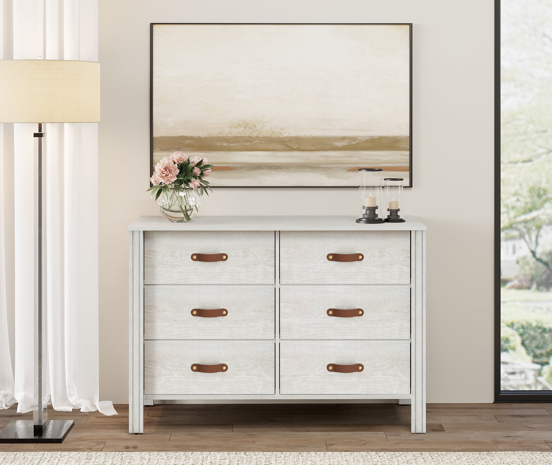 White Dresser TV Stand for 43 Inch TV, Classic TV Console Table for Living Room and Bedroom Sansujyuku sansujyuku.com