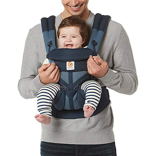 Ergobaby Omni 360 All-Position Baby Carrier for Newborn to Toddler with Lumbar Support Heritage Blue 7-45 Pounds