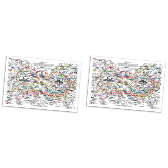2X Healing Web Poster NaturalRemedies Chart Canvas Print Wall Art Horizontal Mental Health Posters