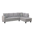 thumbnail image 2 of Hommoo Flannel Living Room Furniture Sets, 4-Seat Couches and Sofa Set, L Shaped Couch Set Sectional Sofa Set for Home, Apartment, Dorm, Grey(No Ottoman), 2 of 8