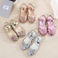 thumbnail image 1 of Girl's Princess Kid Shoes Sequins Bow Dance Party Dress Performance Flat Sandals, 1 of 5