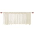 thumbnail image 6 of Howarmer Beige Sheer Valance 54 x 35 Inch Embroidered Lace Valance Curtains Living Room Bedroom Rod Pocket Voile Drapes, Elegant Home Decor Window Treatments, 1 Panel, 6 of 6