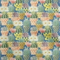 thumbnail image 1 of oneOone Silk Tabby Medium Blue Fabric Plants Cactus With Flowers Fabric For Sewing Printed Craft Fabric By The Yard 42 Inch Wide, 1 of 4