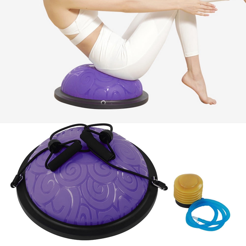LAZIOEGR 19.7" Explosion‑Proof Balancing Half Ball Trainer – Purple, 6‑Foot Antislip Base, Multi‑Purpose Yoga, Pilates & Strength Workout Equipment