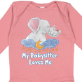 thumbnail image 4 of Inktastic My Babysitter Loves Me Cute Elephants Clouds Moon and Stars Boys or Girls Long Sleeve Baby Bodysuit, 4 of 5