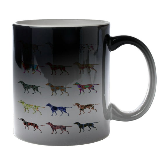 KuzmarK Black Heat Morph Color Changing Coffee Cup Mug 11 Ounce - English Pointer Dog