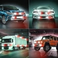 thumbnail image 4 of LINLIN LED Car Strobe Lights, 10 LEDEmergency Strobe LightsU niversal Surface Mount White /Red Emergency Warning Hazard Flashing Strobe Light Bar for Off Road Vehicle, ATVs, Truck, 4 of 9