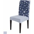 thumbnail image 6 of Chair Covers for Dining Room Set of 8,Snowy Snowflakes Christmas Season Stretch Seat Protector Removable Washable Chairs Slipcovers for Kitchen Banquet Wedding Hotel,Black White, 6 of 6