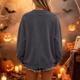 thumbnail image 4 of Dweltoz Halloween Sweatshirts for Women Cute Ghost Pumpkin Graphic Spooky Season Sweaters Oversized Fall Fleece Long Sleeve Crewneck Pullover Tops,Gray S, 4 of 4