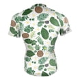 thumbnail image 4 of joogoo Summer Tropical Leaves Plumeria Flowers Pattern Men's Cycling Jerseys Mountain Bike Short Sleeve Tops M, 4 of 7