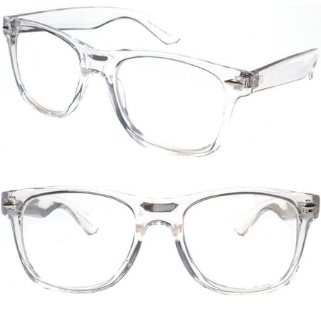 2 Pairs Transparent Neon Color Deluxe Reading Glasses - Comfortable Stylish Simple Readers Magnification +2.50