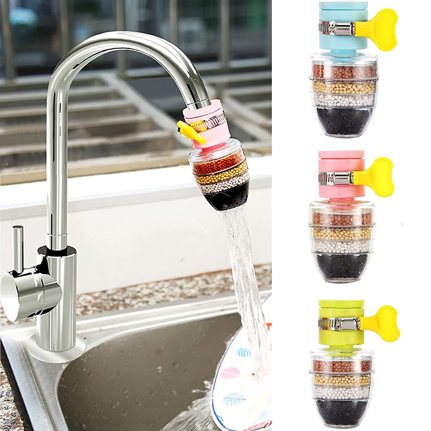 Tap Water Clean Purifier Faucet Filter Home Household Cartridge Kitchen 21-23mm SODIAL R 