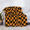 thumbnail image 4 of Throw Blanket for Couch Sofa and Bed, halloween plaid print Soft Plush Throw Blanket, Fuzzy Cuteness Comfy Warm Washable Flannel Blanket Throws for All Season, 4 of 8