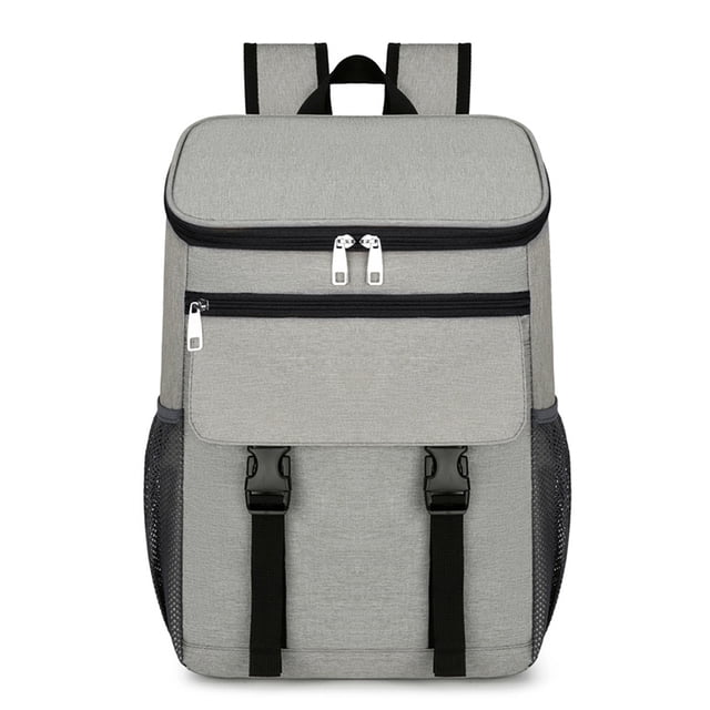 Large Capacity Insulated Cooling Backpack Waterproof Picnic Cooler Bag Gray