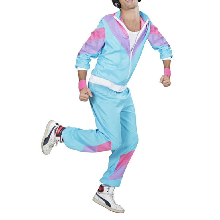 80s / 90s Shell Suit Party Dress Costume/Retro Tracksuit / 90s Hip Hop  Costumes / 80s Costumes for Men/Windbreaker and Pants 