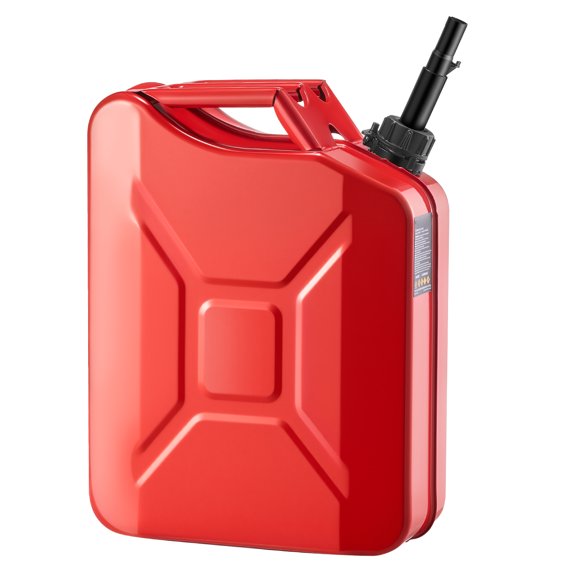 KFFKFF Metal Fuel Container, 5.3 Gallon, Fuel Jerry Can with Spout and Comfort Handle, 6 L/min Max Flow Rate, Leakproof, Red