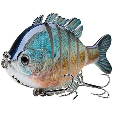 BASSDASH SwimPanfish Multi Jointed .. Panfish Bluegill Swimbaits Topwater .. Hard Bass Fishing Crank .. Lure 3.5in/0.85oz (Redbreast Sunfish)