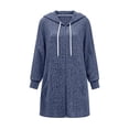 thumbnail image 6 of Edvintorg Women Cardigan Loose Casual Long Cardigans Hooded Open Front Long Sleeve Cardigans with Pocket Fall Clothes for Women S-2XL Navy, 6 of 8