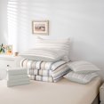 thumbnail image 6 of meiyoeat Modern Striped Art 7 Pieces Full Size Bedding Sets For Kids,Minimalist Geometric Line Full Size Bed In A Bag,Light Gray Reversible, 6 of 7