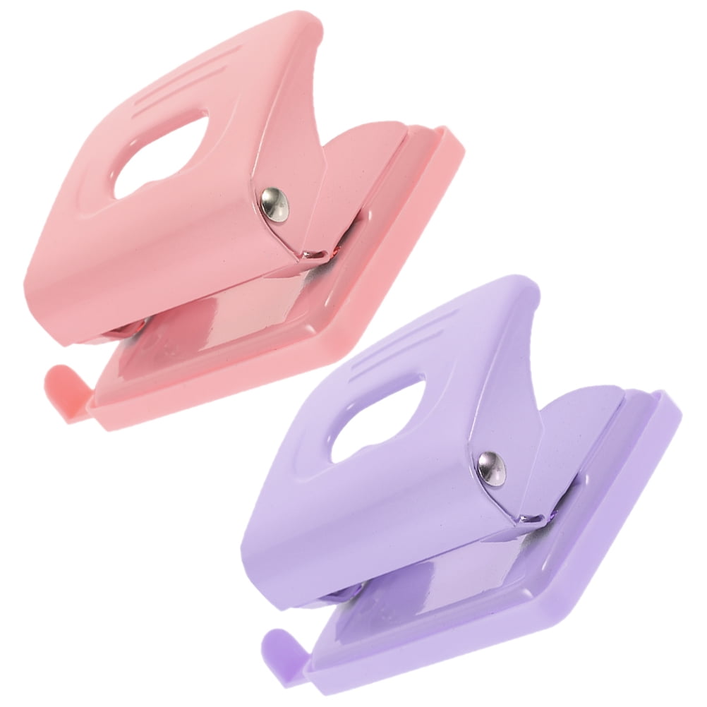 HOMEMAXS 2pcs Loose Leaf Hole Puncher Paper Sheets Hole Maker Manual Hole Punch For Office Two Hole Punch