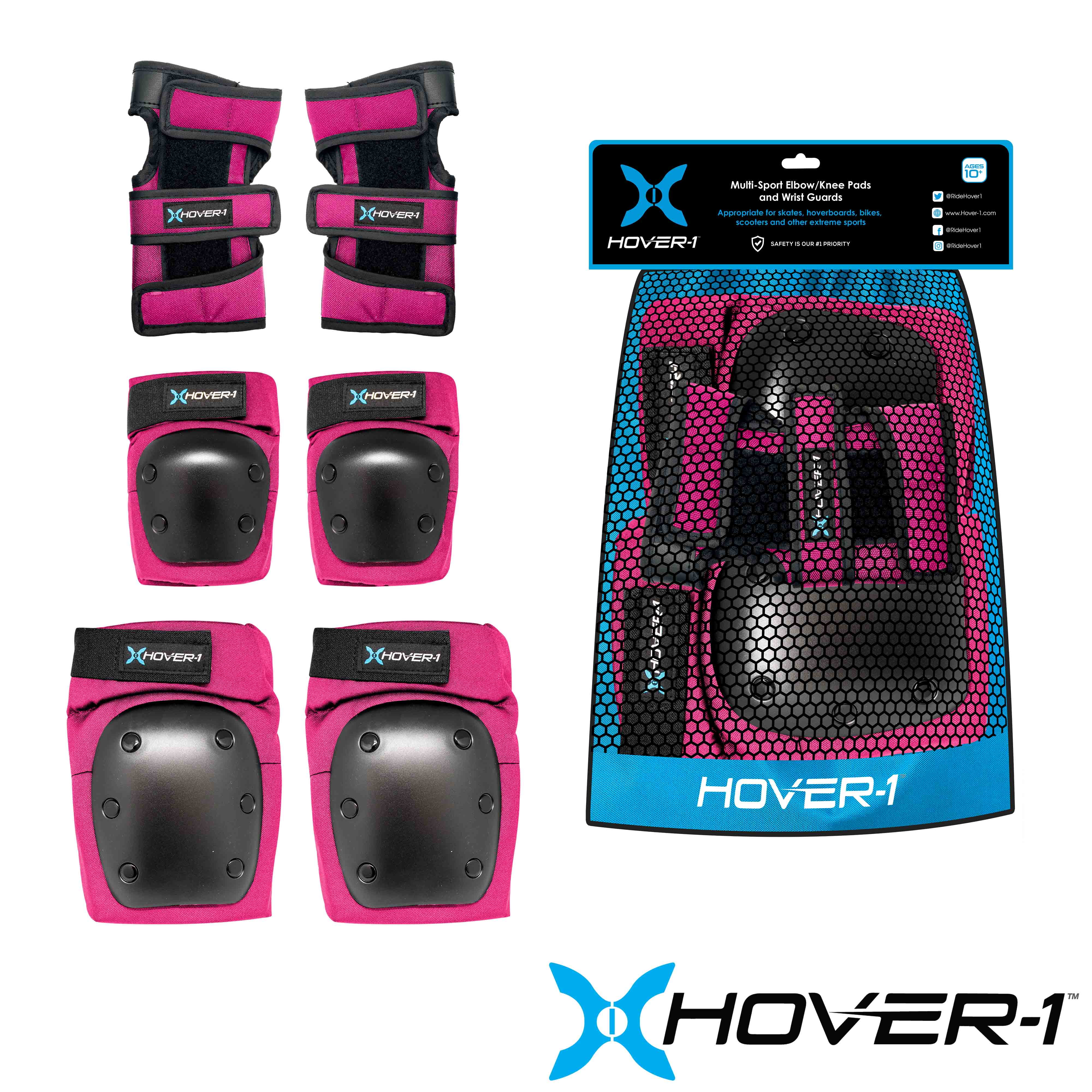 Hover1 5 Piece Protective Gear Set, Includes 2 Elbow Pads, 2 Knee Pads