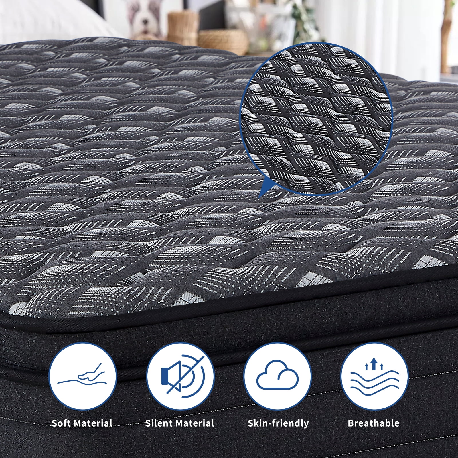Full Size Mattress, 10 Inch Gel Memory Foam and Individual Pocket Springs,Medium Firm Spring Hybrid Mattress in a Box,CertiPUR-US