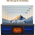 thumbnail image 5 of IHOMEadore Fireplace TV Stand for TVs up to 75 Inch, 66 Inch Entertainment Console with 23" Electric Fireplace, 5 of 13