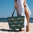 thumbnail image 3 of Wukai Big Machine Print Zipper Bag,large Beach Tote Bag,Waterproof Sandproof Bag,Grocery and Picnic Tote Travel Bag, 3 of 5