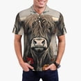 thumbnail image 1 of Fotbe Butterfly Cow With Flowers Camiseta Polo de Golf para Hombre con Estampado – Camisa Deportiva Transpirable con Cuello Abotonado-XX-Large, 1 of 6