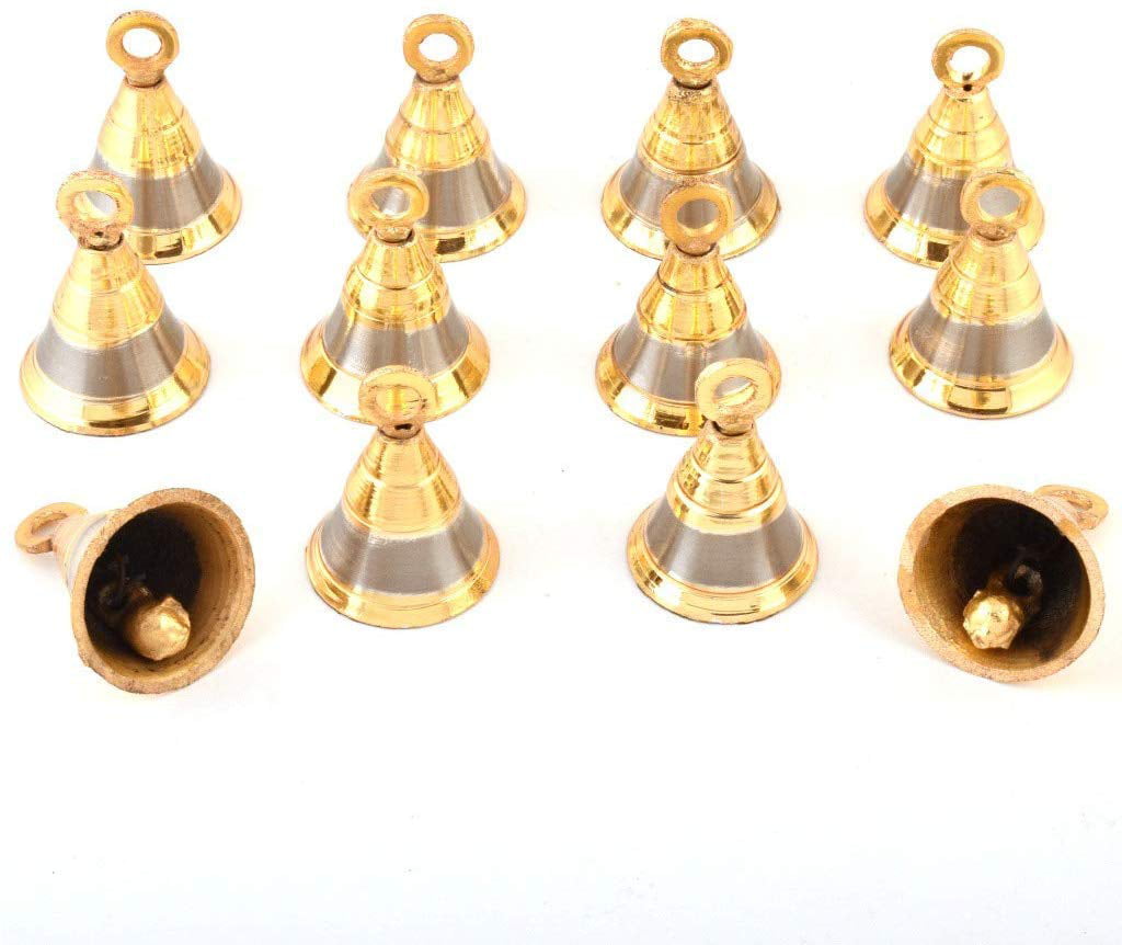 diollo Brass Decorative Chime String of 12 Bells Vintage Wall Hanging Jingle Bell for Christmas 40 Inch 