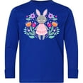 thumbnail image 3 of Inktastic Easter Scandinavian Bunny with Flowers Long Sleeve Youth T-Shirt, 3 of 5
