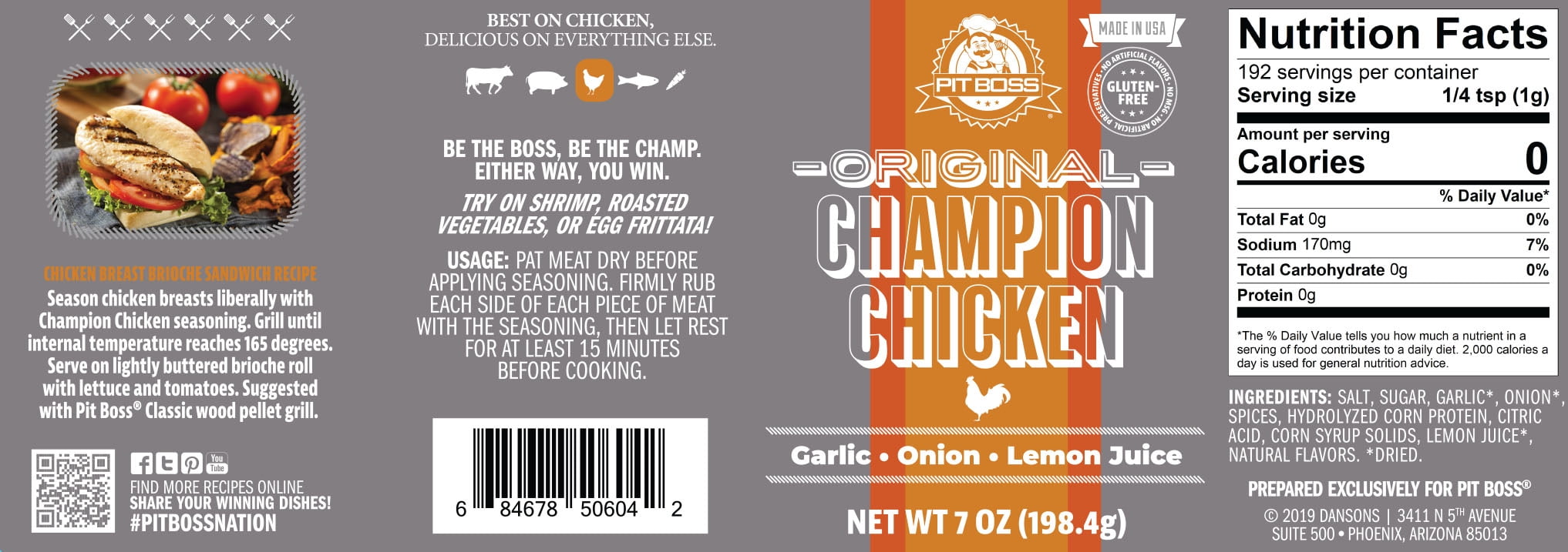 Pit Boss Champion Chicken Barbeque Rub And Seasoning 7 Oz Walmart Com Walmart Com